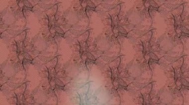 Renkli unsurlarla hareketli arka plan görüntüleri. Çiçekler. Eski model. Bayrak tarzı. Video kaydı. Şablon. Döngü. Kusursuz..