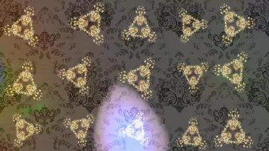 Renkli unsurlarla hareketli arka plan görüntüleri. Çiçekler. Eski model. Bayrak tarzı. Video kaydı. Şablon. Döngü. Kusursuz..