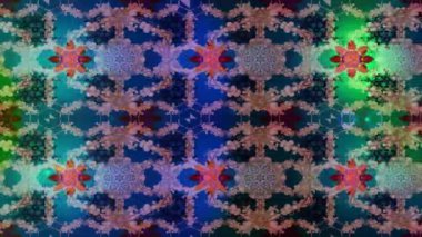 Renkli unsurlarla hareketli arka plan görüntüleri. Çiçekler. Eski model. Bayrak tarzı. Video kaydı. Şablon. Döngü. Kusursuz..