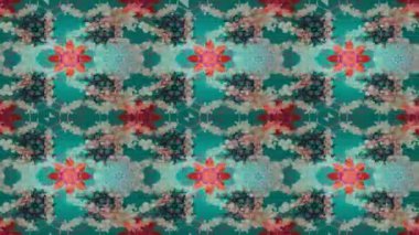 Renkli unsurlarla hareketli arka plan görüntüleri. Çiçekler. Eski model. Bayrak tarzı. Video kaydı. Şablon. Döngü. Kusursuz..