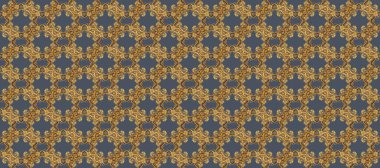 Raster oryantal süs. Kusursuz altın desen. Mavi, kahverengi ve bej renklerde altın elementlerle kusursuz desen.