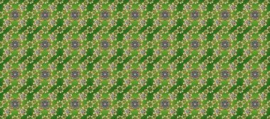 Şam, tasarım için kusursuz desen. Yeşil, gri ve nötr renklerde, altın elementli pürüzsüz desen.