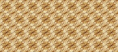 Bej, kahverengi ve nötr renklerde altın element. Damask kusursuz yinelenen arkaplan. Barok tarzında altın çiçekli süs. Doku arkaplanı üzerine altın duvar kağıdı.