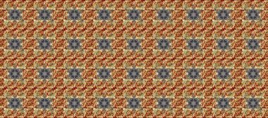 Kahverengi, bej ve gri renklerde altın elementlerle geleneksel altın sarısı desen. Barok tarzında kusursuz bir doğulu süsü..