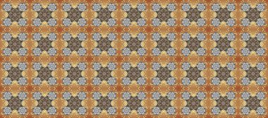 Davetiyeler, kartlar, web sayfası için Raster illüstrasyon. Bej, gri ve kahverengi renklerde altın element. Altın desenli çiçek dekoru. Çizgi sanatı tasarım şablonu için kusursuz sınır. Doğu tarzı ögesi.