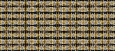 Geleneksel raster ve altın desen. Damask pürüzsüz süsü. Klasik oryantal desen kahverengi, sarı ve gri renkler üzerine.