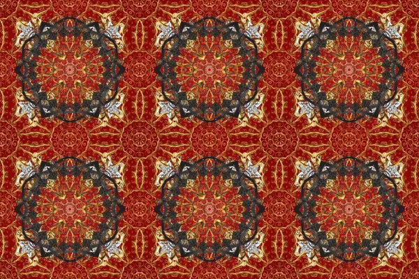 Soyut duvar kâğıdı, ambalaj dekorasyonu. Altın kar taneleri basit, pürüzsüz desen. Kışın sembolü, Mutlu Noeller 2019. Kahverengi, kırmızı ve gri renklerin altın deseni..