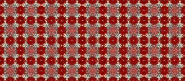 Kusursuz ortaçağ çiçek deseni. Dekoratif simetri arabesk. Doğum günü kartı, davetiye ya da afiş için iyidir. Raster illüstrasyonu. Kırmızı, kahverengi ve bej renklerde altın.