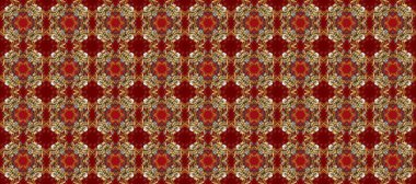 Kusursuz kıvırcık saçlar. Doğulu stili, altın elementlerle kırmızı, kahverengi ve bej renklerde altın desenli arabesk yapar. Raster altın desen.