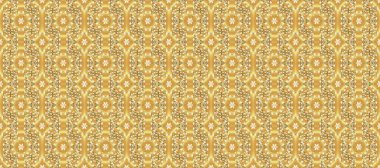 Klasik klasik klasik arka plan. Sarı, bej ve nötr renklerde altın elementlerle kusursuz desen. Geleneksel oryantasyon süsü. Kusursuz klasik raster altın desenli.