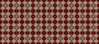 Çizgi sanatı tasarım şablonu için kusursuz sınır. Altın element kırmızı, kahverengi ve bej renklerde. Davetiyeler, kartlar, web sayfası için Raster illüstrasyon. Doğu tarzı element. Altın çizgili çiçek dekoru.