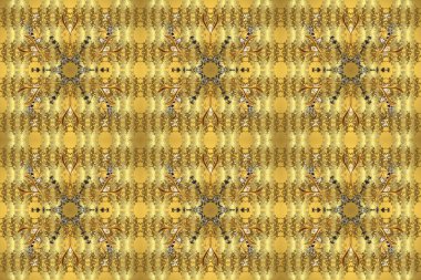 Altın kar taneleri basit, pürüzsüz desen. Kış sembolü, Mutlu Noeller 2019, sarı ve kahverengi renklerde altın desen. Soyut duvar kağıdı, ambalaj dekorasyonu.