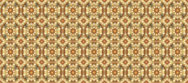 Çiçek desenli altın metal. Kusursuz altın desen. Kahverengi, nötr ve bej rengi, altın elementlerle. Raster altın çiçek süsü brokar kumaş ve cam desenli..
