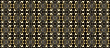 Raster oryantal süs. Altın elementlerle siyah, kahverengi ve gri renklerde altın desen. Barok tarzında kusursuz bir doğulu süsü. Geleneksel klasik altın desen.