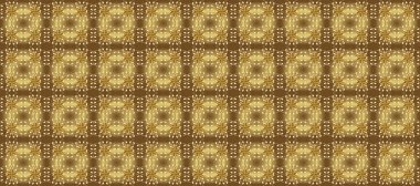 Kusursuz klasik altın desen. Kahverengi, nötr ve sarı renklerde altın elementlerle kusursuz desen. Geleneksel oryantasyon süsü. Klasik vintage arkaplan.