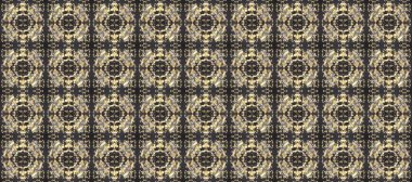 Barok tarzında kusursuz bir doğulu süsü. Kahverengi, gri ve bej renkler üzerine geleneksel klasik altın pürüzsüz desen.