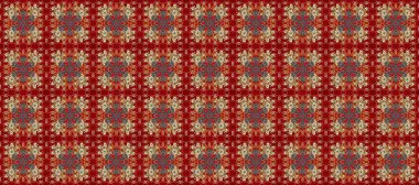 Kusursuz kraliyet lüksü, altın barok kumaş rengi. Altın antika ortaçağ dekoratifi, kırmızı, kahverengi ve bej renklerinde altın desenli süslemeler..