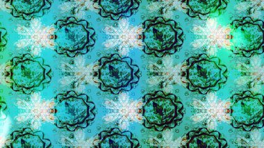 Parmak izi, kumaş, duvar kâğıdı, tekstil için raster dokusu. Nakış desenli çiçek deseni. Renkli grunge soyut arkaplanı coloblue, yeşil ve nötr çiçeklerle zenginleştirir.