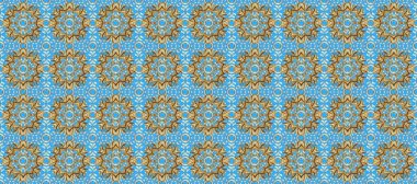 Mehndi tasarımı. Bej, mavi ve nötr renklerdeki desenler. İzsiz bir model. Raster illüstrasyonu. Etnik renkli karalama dokusu. Eğri karalama arkaplanı.