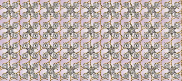 Şam, tasarım için kusursuz desen. Tarafsız, gri ve bej renklerinde, altın elementli pürüzsüz desen.