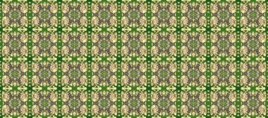 Yeşil, bej ve nötr renklerde altın element. Barok tarzında altın çiçekli süs. Damask pürüzsüz yineleme kalıbı. Antika altın tekrarlanabilir duvar kağıdı.