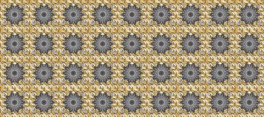 Barok tarzında altın çiçekli süs. Damask arkaplanı. Altın çiçekli, pürüzsüz desen. Kahverengi, gri ve bej renklerde altın element.