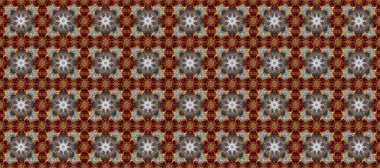 Gri, kırmızı ve kahverengi renklerde, altın elementlerle kusursuz klasik desen. Noel, kar tanesi, yeni yıl 2025.