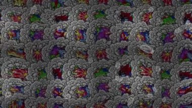 Renkli unsurlarla hareketli arka plan görüntüleri. Çiçekler. Eski model. Bayrak tarzı. Video kaydı. Şablon. Döngü. Kusursuz..