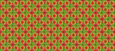 Vadinin çiçekleri kırmızı, yeşil ve sarı renklerde. Raster dikişsiz çiçek deseni.