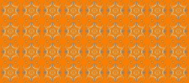 Raster altın pürüzsüz desen. Doğu tarzı arabesk tarzında altın elementler. Kusursuz altın desenli bukleler. Turuncu, sarı ve kahverengi renklerde pürüzsüz desen.