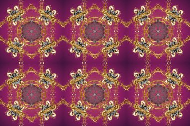 Kusursuz soyut bir arkaplan. Oriental klasik mor, kahverengi, bej ve altın desenli. resimleme.