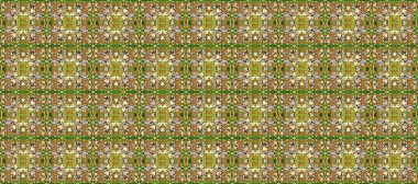 Şam, tasarım için kusursuz desen. Bej, kahverengi ve yeşil renklerde, altın elementli, pürüzsüz desen.