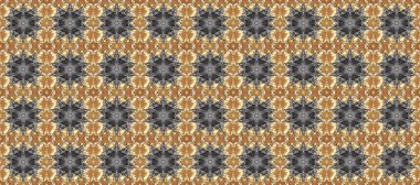 Paisleys zarif çiçek desenli arkaplan duvar kâğıdı çizimi. Klasik stil, güzel, modern, üç boyutlu sanat eseri, altın ve gri, bej ve kahverengi desenli çiçek yaprakları ve süslemeleri var..