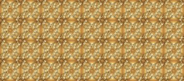 Lüks, kraliyet ve Viktorya dönemi konsepti. Süslü raster dekorasyonu. Bej ve kahverengi renklerde altın element. Klasik barok çiçekli, bej ve kahverengi yerine altın desenli..