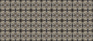 Raster illüstrasyonu. Gri, bej ve kahverengi renklerde, altın elementlerle klasik, pürüzsüz desen.