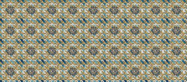 Oriental raster klasik mavi, kahverengi, bej ve altın desenli. Kusursuz soyut bir arkaplan. Raster illüstrasyonu.