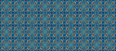 Gri, bej ve mavi renklerde, altın elementli, klasik, pürüzsüz desen. Raster illüstrasyonu.