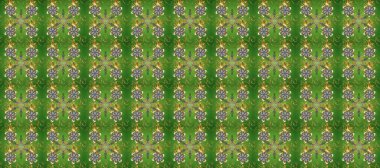 Altın element yeşil, gri ve kahverengi renklerde. Barok tarzında altın çiçekli süs. Doku arka planında altın duvar kâğıdı. Damask kusursuz yinelenen arkaplan.