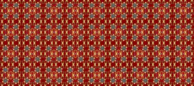 Lüks, kraliyet ve Viktorya dönemi konsepti. Süslü dekorasyon. Raster klasik barok çiçeksiz altın desenli. Altın desenli kırmızı, kahverengi ve bej renklerde altın elementlerle.