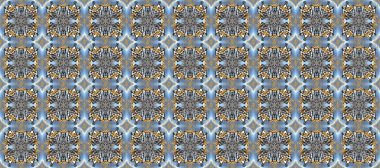 Kusursuz soyut bir arkaplan. Raster illüstrasyonu. Oriental raster klasik gri, mavi ve nötr ve altın desenli.