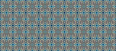 Altın elementlerle bej, mavi ve gri renklerde kusursuz desen. Geleneksel oryantasyon süsü. Klasik raster sarısı, kusursuz desen. Klasik vintage arkaplan.