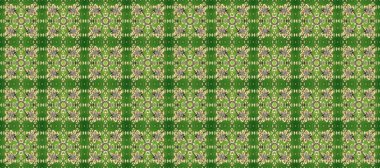 İslam tasarımı. Altın desenli yeşil, bej ve nötr renklerde altın elementler. Kusursuz desenli oryantal süs. Raster altın tekstil baskısı. Çiçek karoları.