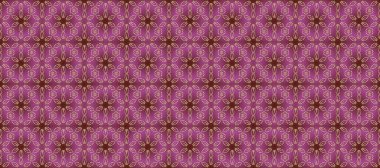 Mor, kahverengi ve bej renklerinde, altın çiçekli altın desenler. Senin tasarımın için, duvar kağıdı. Altın rengi, kusursuz çizim. Raster geometrik arkaplanı.