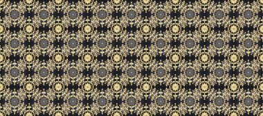 Gri, bej ve kahverengi renklerde, altın elementli, pürüzsüz desenler. Şam tasarım için kusursuz desen.
