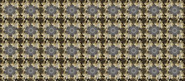 Kusursuz klasik raster altın desenli. Kahverengi, bej ve gri renklerde altın elementlerle kusursuz desen. Raster illüstrasyonu. Klasik klasik klasik arka plan. Geleneksel oryantasyon süsü.