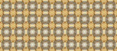Raster illüstrasyonu. Tarafsız, kahverengi ve bej renklerde, altın elementlerle klasik, pürüzsüz desen.