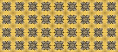 Klasik klasik klasik arka plan. Geleneksel oryantasyon süsü. Kusursuz klasik bej, sarı, gri ve altın desenli..