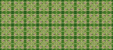 İslam tasarımı. Altın desenli yeşil, bej ve nötr renklerde altın elementler. Kusursuz desenli oryantal süs. Raster altın tekstil baskısı. Çiçek karoları.