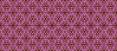 Mor, kahverengi ve bej renklerinde, altın çiçekli altın desenler. Senin tasarımın için, duvar kağıdı. Altın rengi, kusursuz çizim. Raster geometrik arkaplanı.