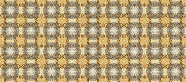 Raster illüstrasyonu. Tarafsız, kahverengi ve bej renklerde, altın elementlerle klasik, pürüzsüz desen.